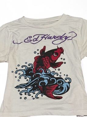 Ed Hardy Koi Fish Graphic Baby Tee